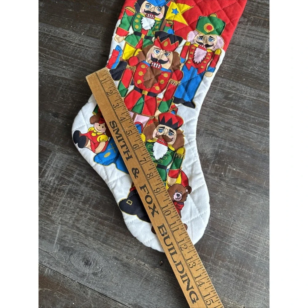 Nutcracker Christmas Stocking‎ Vintage Christmas Collection 100% Quilted Cotton